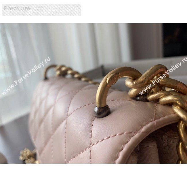 Chanel Wax Quilted Calfskin Medium Classic Flap Bag Light Pink 2019 (BLWX-9070126)