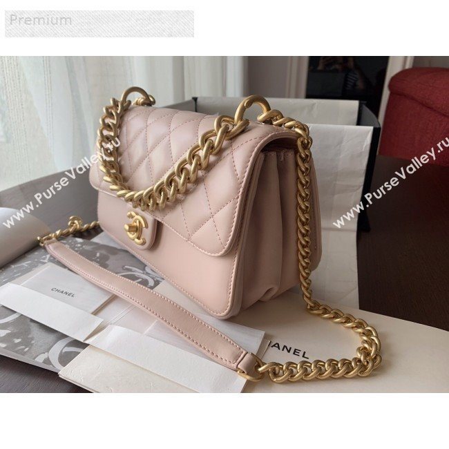 Chanel Wax Quilted Calfskin Medium Classic Flap Bag Light Pink 2019 (BLWX-9070126)