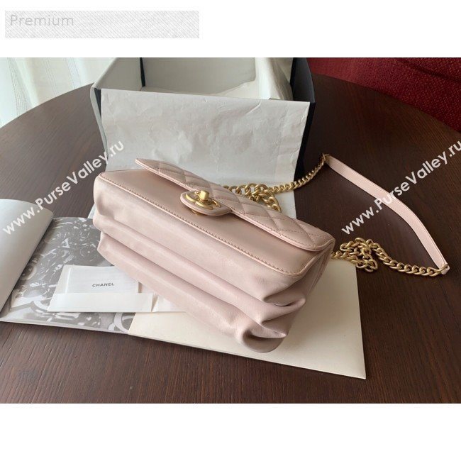 Chanel Wax Quilted Calfskin Medium Classic Flap Bag Light Pink 2019 (BLWX-9070126)