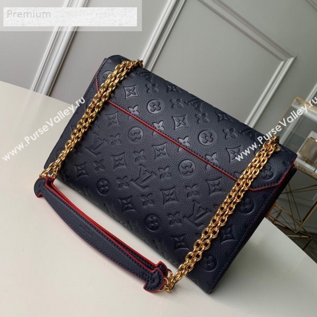 Louis Vuitton Monogram Empreinte Leather Vavin MM Shoulder Bag M43925 Navy Blue 2018 (KD-9070136)