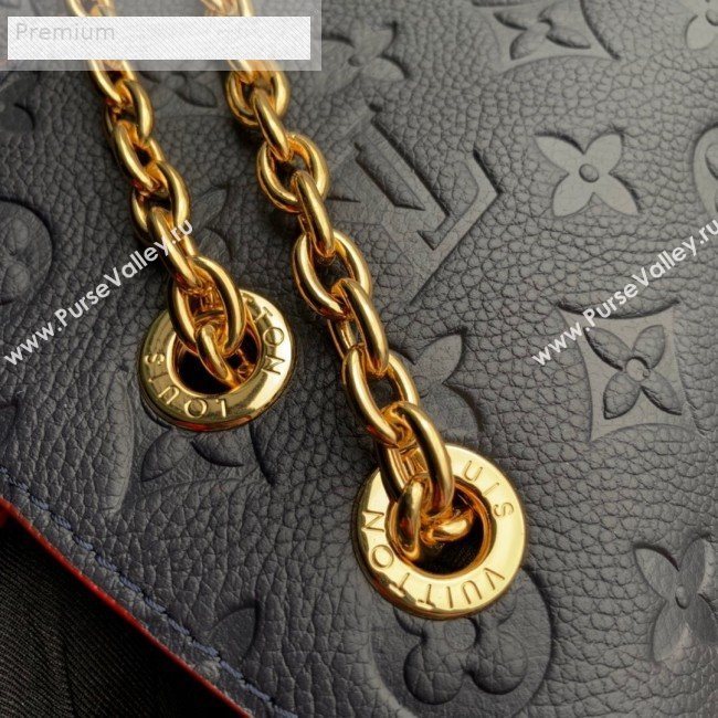 Louis Vuitton Monogram Empreinte Leather Vavin MM Shoulder Bag M43925 Navy Blue 2018 (KD-9070136)