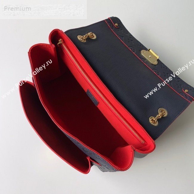 Louis Vuitton Monogram Empreinte Leather Vavin MM Shoulder Bag M43925 Navy Blue 2018 (KD-9070136)