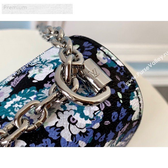 Louis Vuitton Floral Print Twist PM Chain Shoulder Bag M55038 Blue 2019 (LVSJ-9070165)
