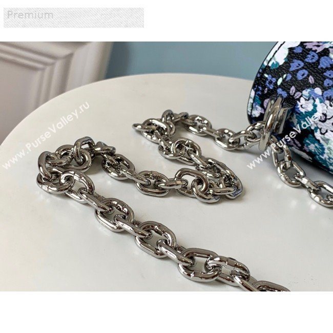 Louis Vuitton Floral Print Twist PM Chain Shoulder Bag M55038 Blue 2019 (LVSJ-9070165)