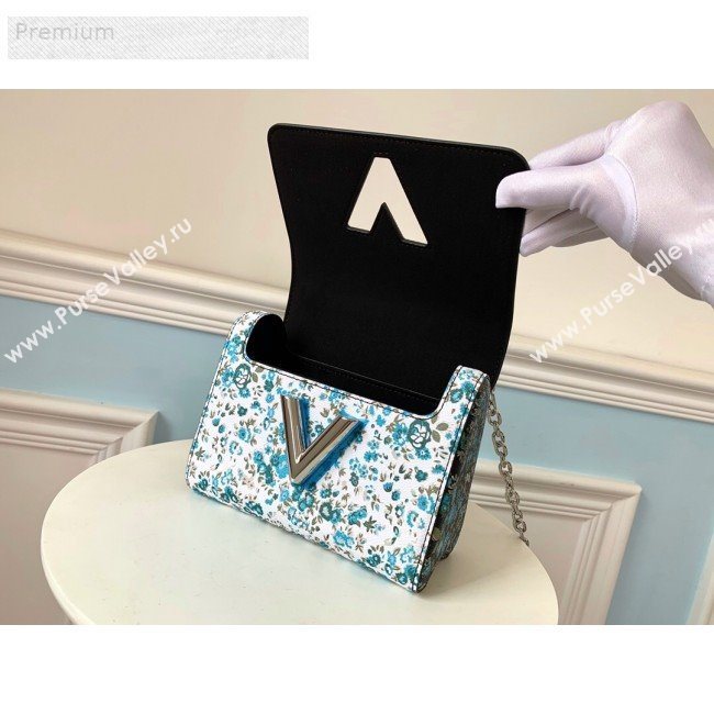 Louis Vuitton Floral Print Twist PM Chain Shoulder Bag M55038 Blue 2019 (LVSJ-9070165)