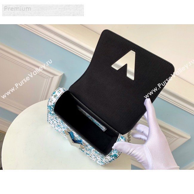 Louis Vuitton Floral Print Twist PM Chain Shoulder Bag M55038 Blue 2019 (LVSJ-9070165)