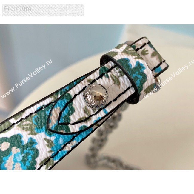 Louis Vuitton Floral Print Twist MM Chain Shoulder Bag M55037 Blue 2019 (LVSJ-9070167)