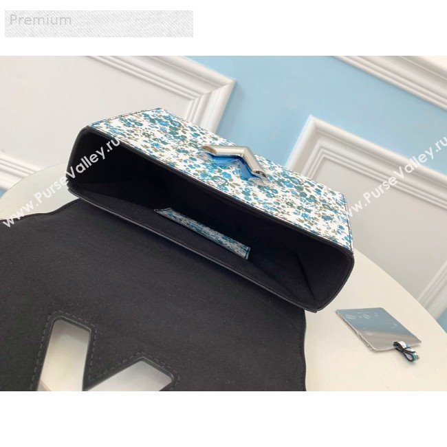 Louis Vuitton Floral Print Twist MM Chain Shoulder Bag M55037 Blue 2019 (LVSJ-9070167)
