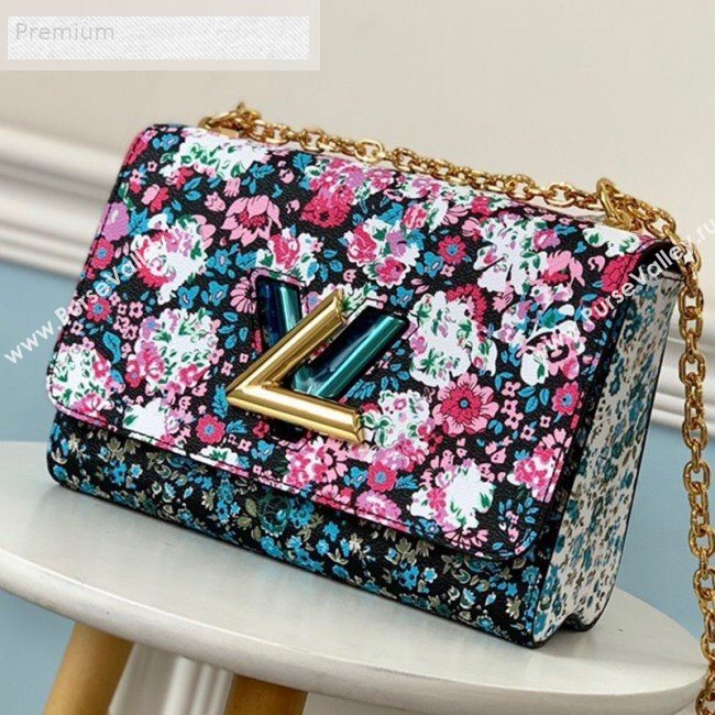 Louis Vuitton Floral Print Twist MM Chain Shoulder Bag M55037 Red 2019 (LVSJ-9070168)
