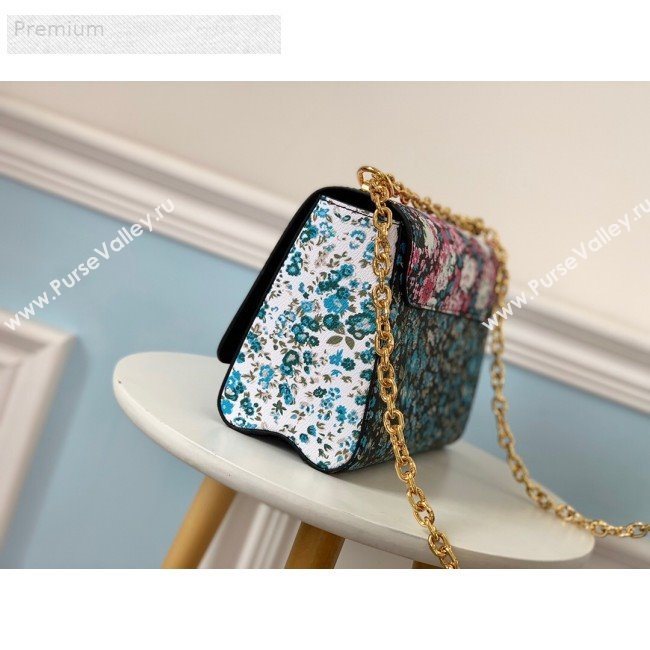 Louis Vuitton Floral Print Twist MM Chain Shoulder Bag M55037 Red 2019 (LVSJ-9070168)