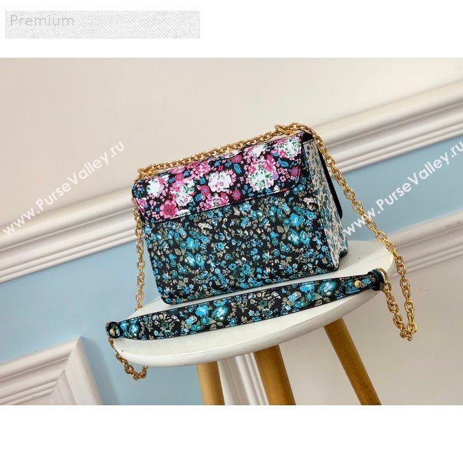 Louis Vuitton Floral Print Twist MM Chain Shoulder Bag M55037 Red 2019 (LVSJ-9070168)