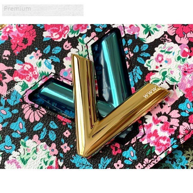 Louis Vuitton Floral Print Twist MM Chain Shoulder Bag M55037 Red 2019 (LVSJ-9070168)