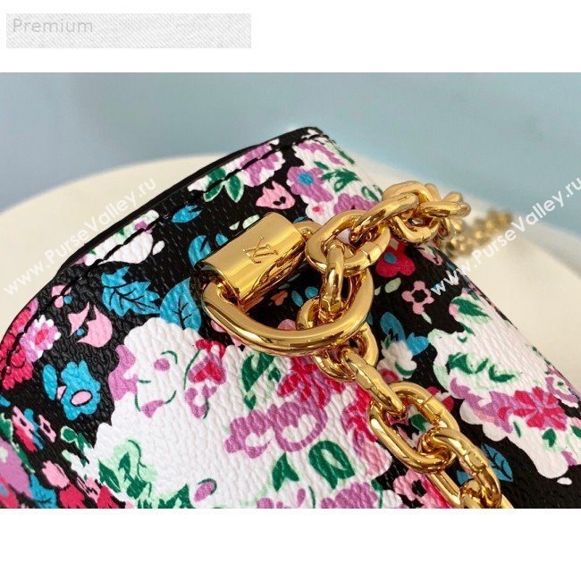 Louis Vuitton Floral Print Twist MM Chain Shoulder Bag M55037 Red 2019 (LVSJ-9070168)
