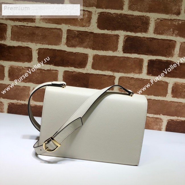 Gucci Zumi Grainy Leather Small Shoulder Bag 576388 White 2019 (DLH-9070206)