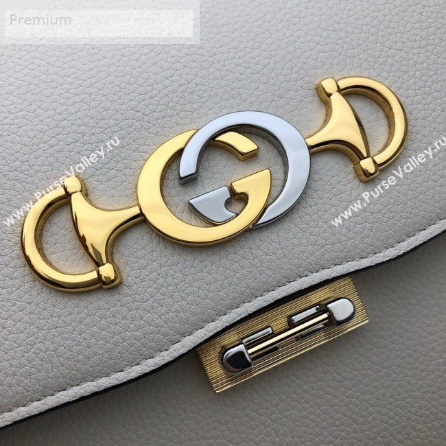 Gucci Zumi Grainy Leather Small Shoulder Bag 576388 White 2019 (DLH-9070206)