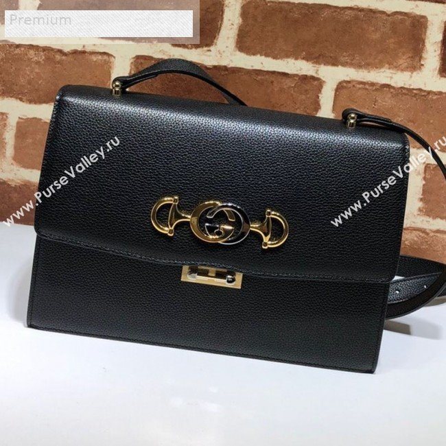 Gucci Zumi Grainy Leather Small Shoulder Bag 576388 Black 2019 (DLH-9070207)