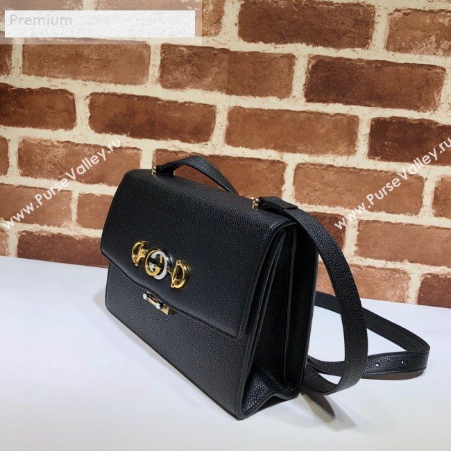Gucci Zumi Grainy Leather Small Shoulder Bag 576388 Black 2019 (DLH-9070207)