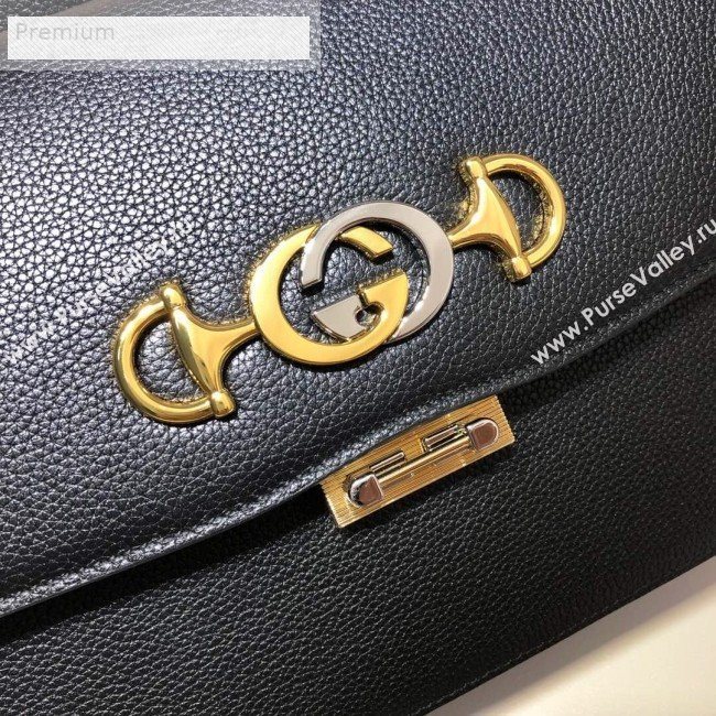 Gucci Zumi Grainy Leather Small Shoulder Bag 576388 Black 2019 (DLH-9070207)