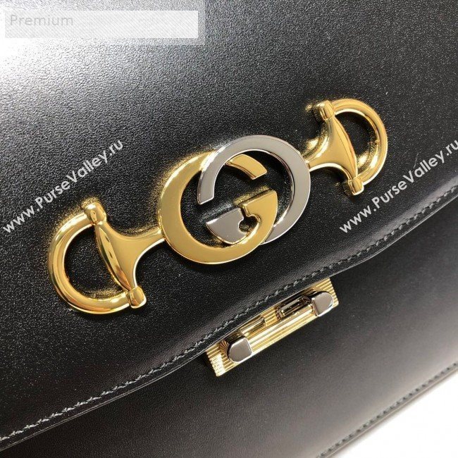 Gucci Zumi Smooth Leather Small Shoulder Bag 576388 Black 2019 (DLH-9070208)