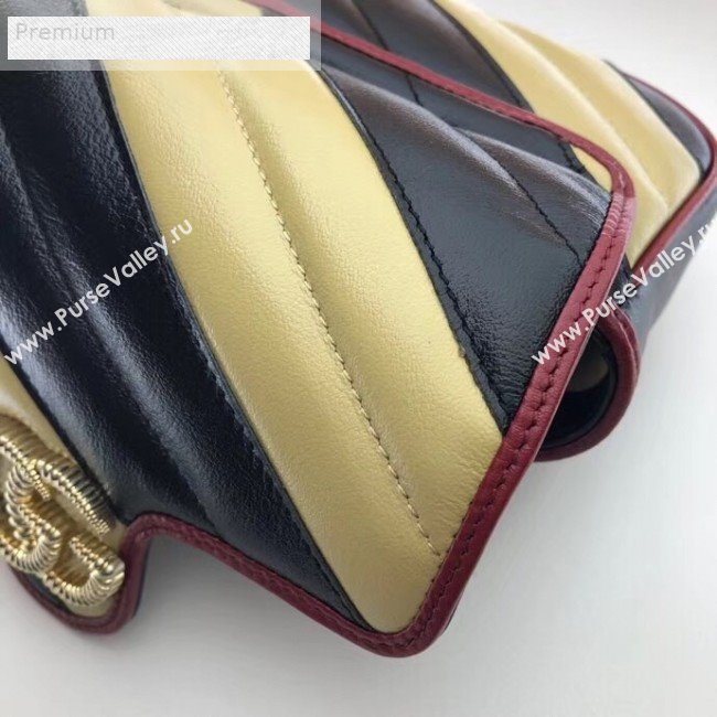 Gucci GG Diagonal Marmont Super Mini Bag 574969 Beige/Black 2019 (DLH-9070210)