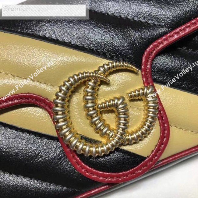 Gucci GG Diagonal Marmont Super Mini Bag 574969 Beige/Black 2019 (DLH-9070210)