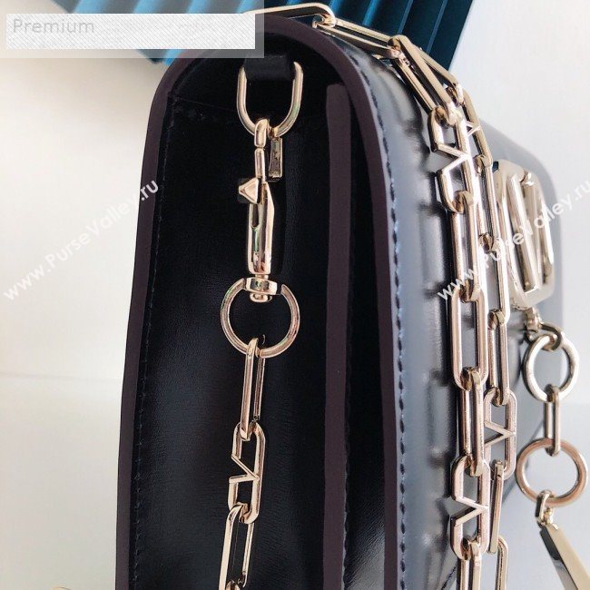 Valentino Smooth Calfskin Small VCASE Chain Shoulder Bag Black 2019 (JJ3-9070267)