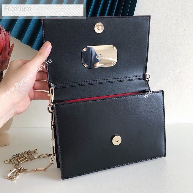 Valentino Smooth Calfskin Small VCASE Chain Shoulder Bag Black 2019 (JJ3-9070267)