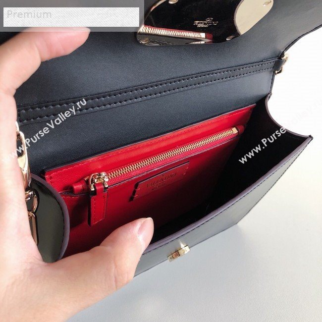 Valentino Smooth Calfskin Small VCASE Chain Shoulder Bag Black 2019 (JJ3-9070267)