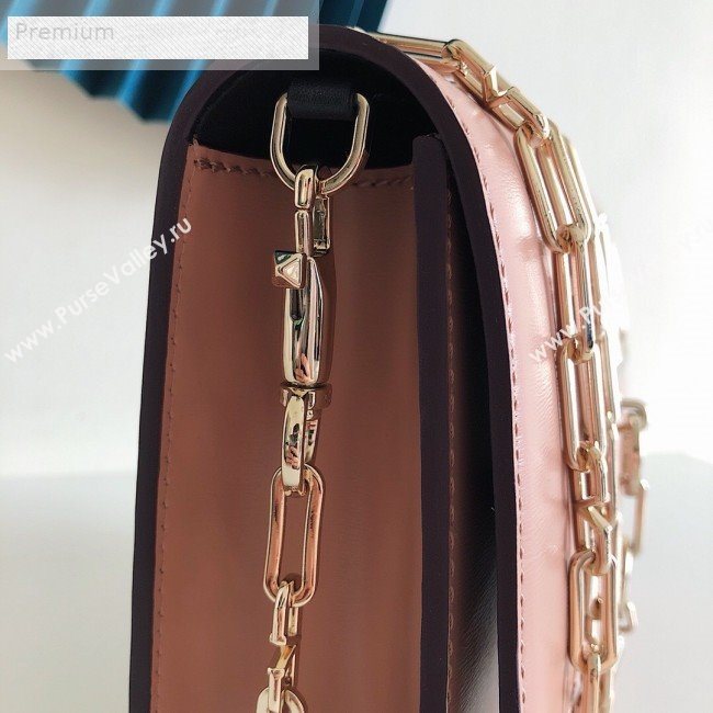 Valentino Smooth Calfskin Small VCASE Chain Shoulder Bag Pink 2019 (JJ3-9070268)