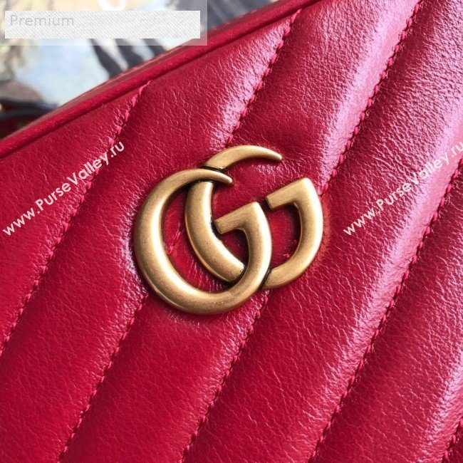 Gucci GG Diagonal Marmont Leather Mini Shoulder Bag 550153 Red 2019 (BLWX-9070224)