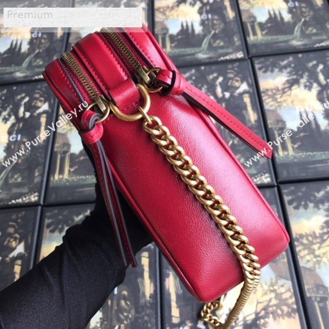 Gucci GG Diagonal Marmont Leather Mini Shoulder Bag 550153 Red 2019 (BLWX-9070224)