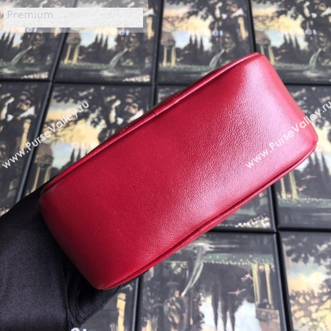 Gucci GG Diagonal Marmont Leather Mini Shoulder Bag 550153 Red 2019 (BLWX-9070224)