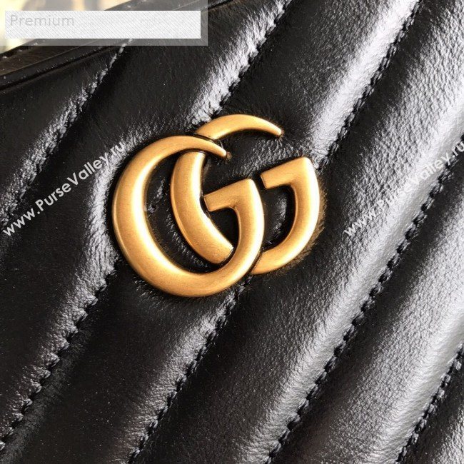 Gucci GG Diagonal Marmont Leather Mini Shoulder Bag 550153 Black 2019 (BLWX-9070225)