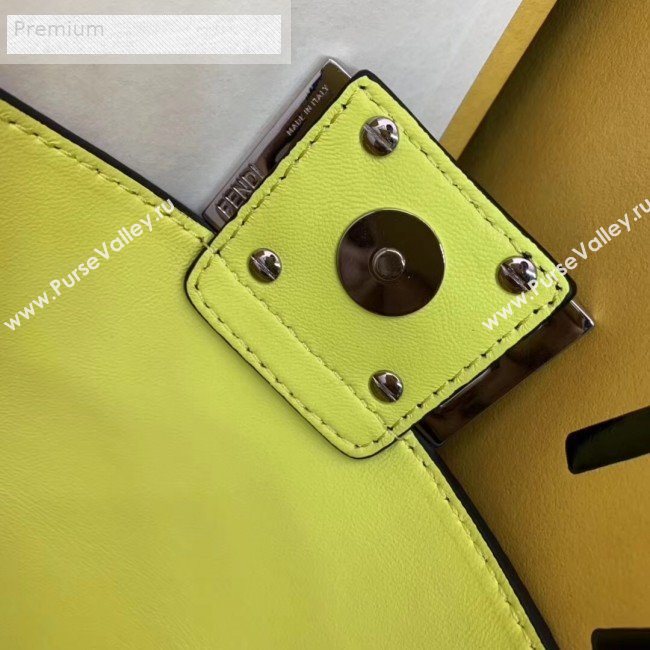 Fendi Litchi Grained Calfskin Mini Baguette Flap Shoulder Bag Black 2019 (AFEI-9070233)