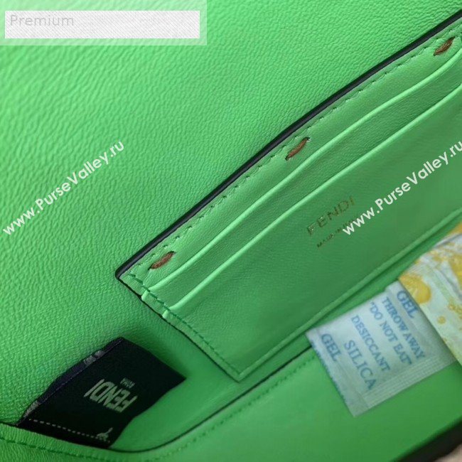 Fendi Litchi Grained Calfskin Mini Baguette Flap Shoulder Bag White 2019 (AFEI-9070234)