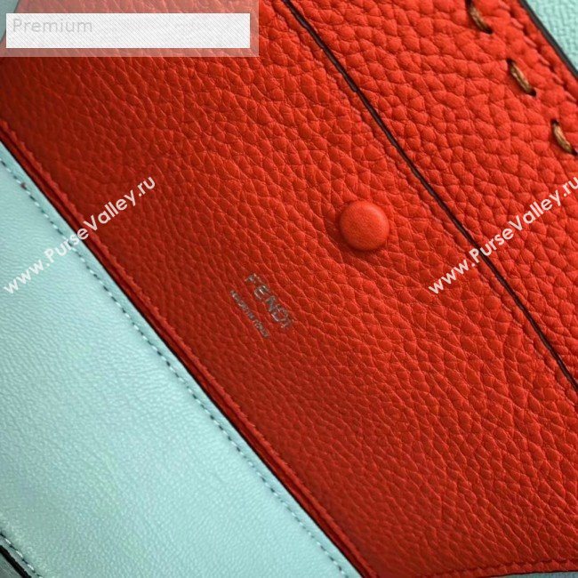 Fendi Litchi Grained Calfskin Medium Baguette Flap Shoulder Bag Orange Red 2019 (AFEI-9070237)