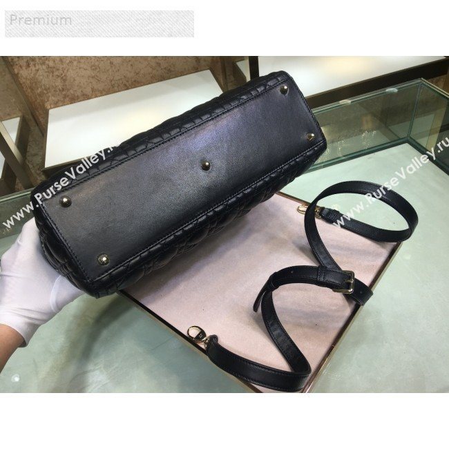 Dior Lady Dior Cannage Lambskin Tote Bag Black 2019 (XYD-9070249)