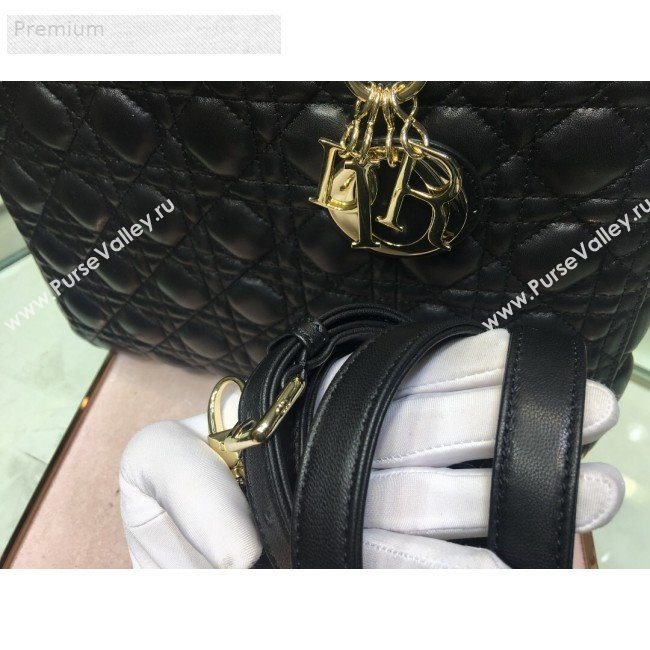Dior Lady Dior Cannage Lambskin Tote Bag Black 2019 (XYD-9070249)