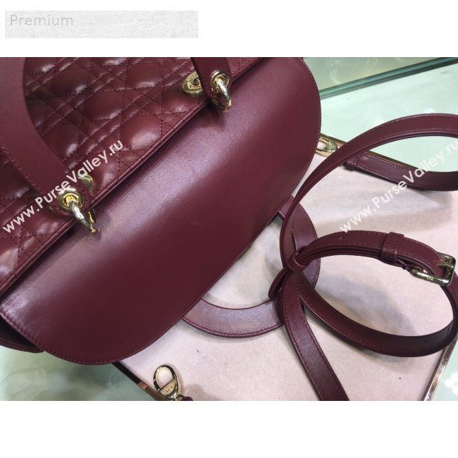 Dior Lady Dior Cannage Lambskin Tote Bag Burgundy 2019 (XYD-9070251)