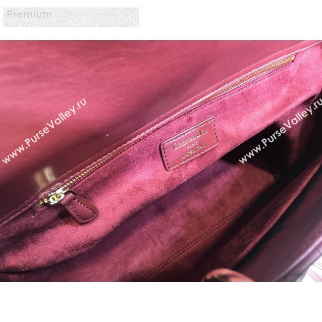 Dior Lady Dior Cannage Lambskin Tote Bag Burgundy 2019 (XYD-9070251)