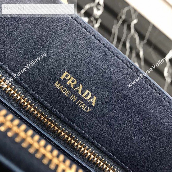 Prada Contrasting Side Saffiano Leather Large Tote 1BA153 Navy Blue 2019 (PYZ-9070254)