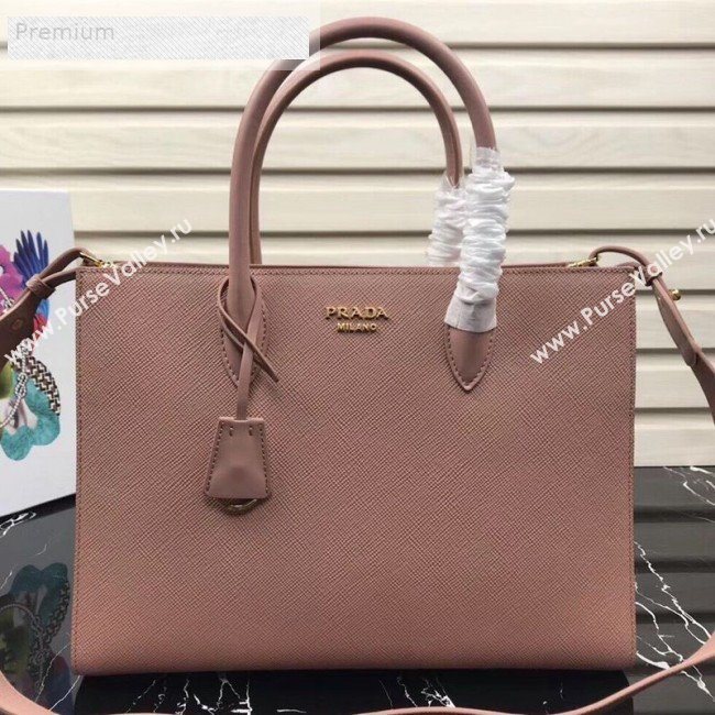Prada Contrasting Side Saffiano Leather Large Tote 1BA153 Pink 2019 (PYZ-9070255)