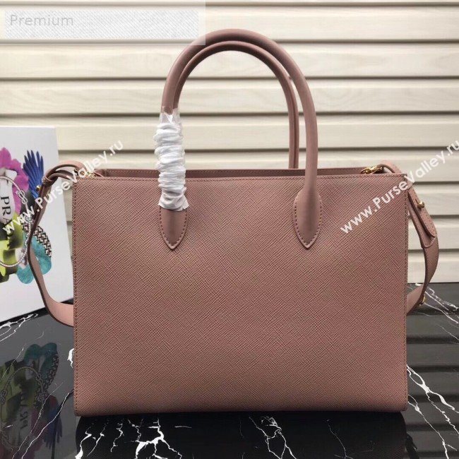 Prada Contrasting Side Saffiano Leather Large Tote 1BA153 Pink 2019 (PYZ-9070255)