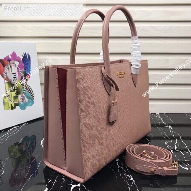 Prada Contrasting Side Saffiano Leather Large Tote 1BA153 Pink 2019 (PYZ-9070255)