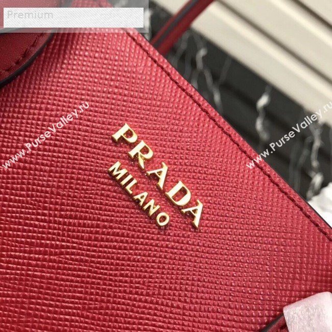 Prada Contrasting Side Saffiano Leather Large Tote 1BA153 Red 2019 (PYZ-9070256)