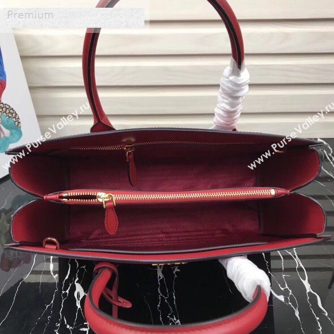 Prada Contrasting Side Saffiano Leather Large Tote 1BA153 Red 2019 (PYZ-9070256)