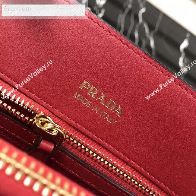 Prada Contrasting Side Saffiano Leather Large Tote 1BA153 Red 2019 (PYZ-9070256)