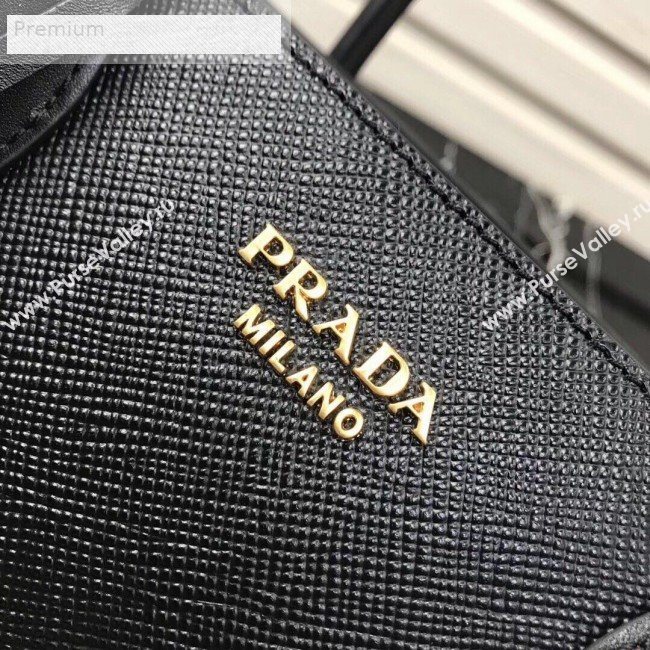 Prada Contrasting Side Saffiano Leather Large Tote 1BA153 Black 2019 (PYZ-9070257)