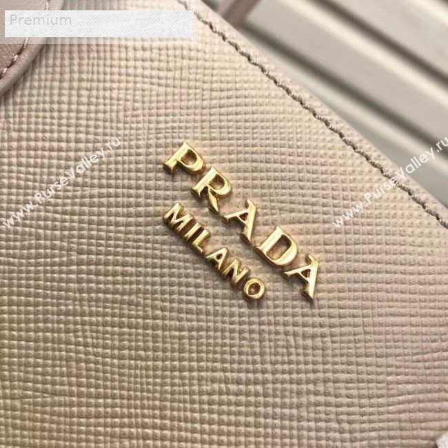 Prada Contrasting Side Saffiano Leather Large Tote 1BA153 Light Nude 2019 (PYZ-9070258)