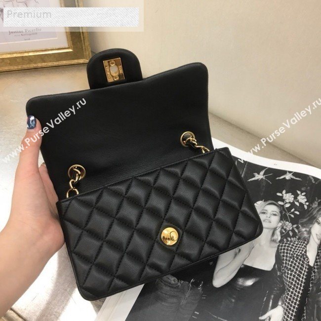 Chanel Quilted Sheepskin Leather Small Classic Flap Bag Black/Gold 2019 (JDH-9070602)